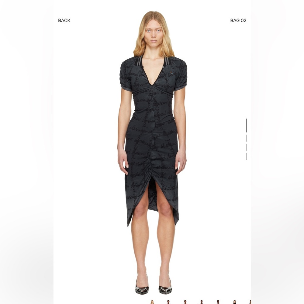 Vivienne Westwood Black Patterned Midi Dress